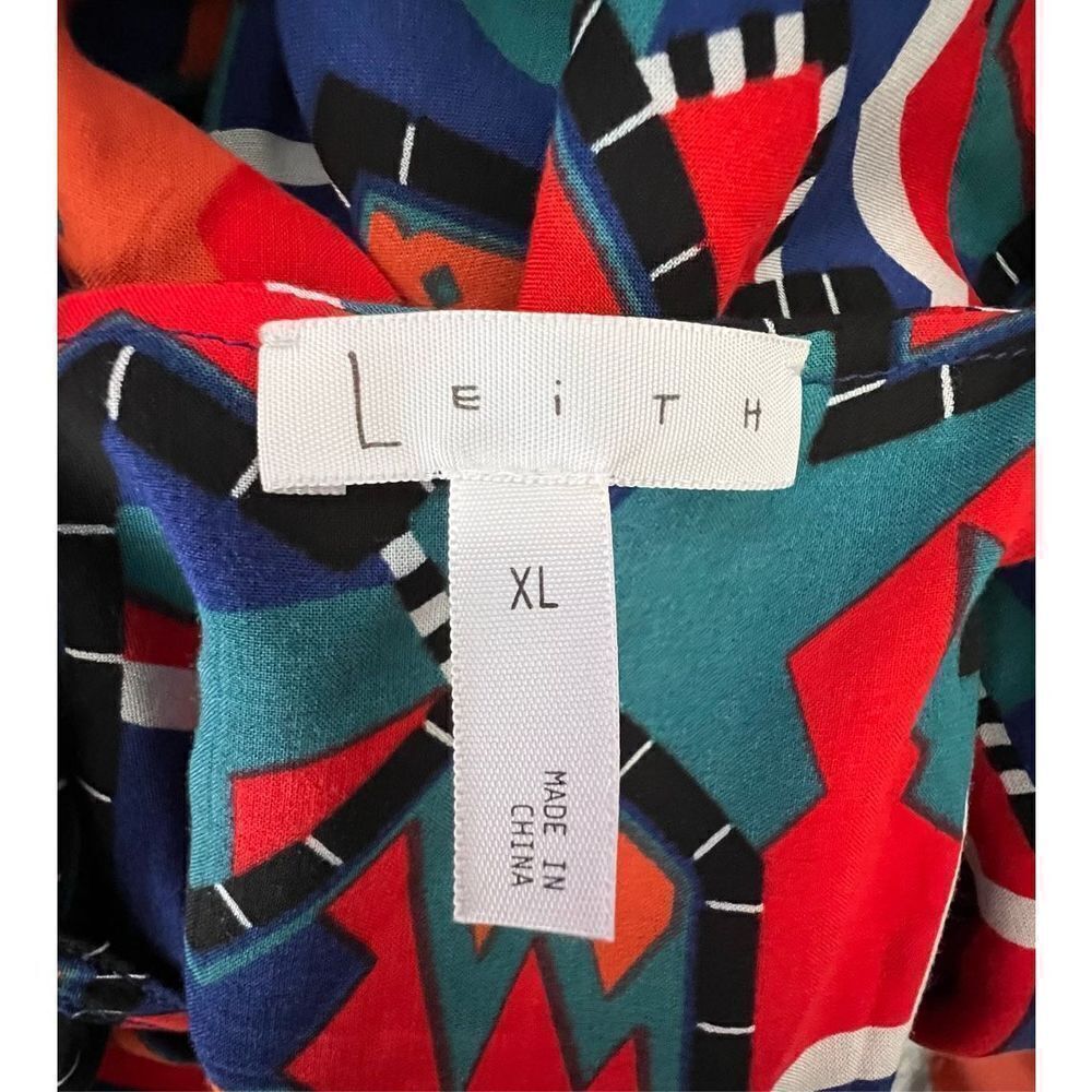 Leith Geometric Patterned Open Back Spaghetti Str… - image 3